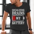 Socializing Drains My Battery Introvert Men's V-Neck T-Shirt