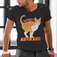 SOCIALLY AWKWARD FUNNY CAT ANTISOCIAL INTROVERT WEIRD Men's V-Neck T-Shirt