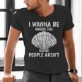 Solitude Introverts I Wanna Be Where The People Aren't Men's V-Neck T-Shirt Solitude Introverts I Wanna Be Where The People Aren't Men's V-Neck T-Shirt