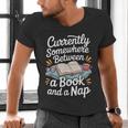 Somewhere Between a Book And a Nap – Cozy Reading Men's V-Neck T-Shirt