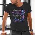 My Son Lives In Heaven Memorial Quotes Love Mom Dad Matching Men's V-Neck T-Shirt