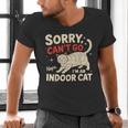 Sorry I Can't Go I'm An Indoor Cat Introvert Cat Owner Men's V-Neck T-Shirt