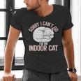 Sorry I Can't Go I'm An Indoor Cat Lazy Humor Introvert Cat Men's V-Neck T-Shirt Sorry I Can't Go I'm An Indoor Cat Lazy Humor Introvert Cat Men's V-Neck T-Shirt