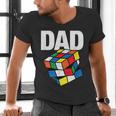 Speed Cubing Dad Puzzle Cuber Cube Kids Men's V-Neck T-Shirt