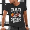 Sports Dad Of The Birthday Baller Sports Family Party Men's V-Neck T-Shirt