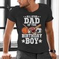 All Star Dad Of The Birthday Boy Basketball Soccer Sport Men's V-Neck T-Shirt