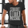 STRAIGHT OUTTA PRESCHOOL GIFT Grad Graduation Kids Men's V-Neck T-Shirt