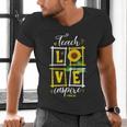 Sunflower Teach Love Inspire Cool Graduation Teacher School Men's V-Neck T-Shirt