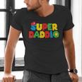 Super Gamer Dad Unleashed Celebrating Fatherly Powers Men's V-Neck T-Shirt