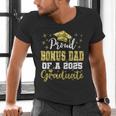 Super Proud Bonus Dad Of 2025 Graduate Graduation Family Men's V-Neck T-Shirt