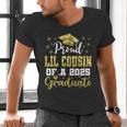 Super Proud Little Cousin Of 2025 Graduate Graduation Family Men's V-Neck T-Shirt