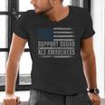 Support ALS Awareness Month USA American Flag Men Dad Men's V-Neck T-Shirt Support ALS Awareness Month USA American Flag Men Dad Men's V-Neck T-Shirt