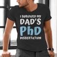 i Survived My Dad's Phd Dissertation College Graduation 2021 Men's V-Neck T-Shirt