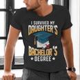 i Survived My Daughters Bachelor's Degree Graduation Gifts Men's V-Neck T-Shirt