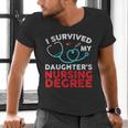 I Survived My Daughter's Nurse Degree School Graduation Men's V-Neck T-Shirt