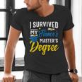 i Survived My Fiance's Masters Degree Graduation Gifts Men's V-Neck T-Shirt