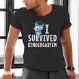 I Survived Kindergarten Graduation Kids Owl Grad Men's V-Neck T-Shirt