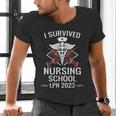 I Survived Nursing School LPN Class Of 2023 Nurse Graduation Men's V-Neck T-Shirt
