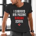 I Survived Her Passing Nursing School Graduation Men's V-Neck T-Shirt
