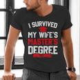 I Survived My Wife's Master's Degree Graduation Men's V-Neck T-Shirt