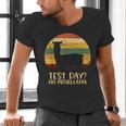 Test Day No Probllama Silhouette Teacher Student Graduation Men's V-Neck T-Shirt