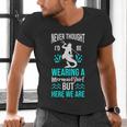 Never Thought I'd Be Wearing a Mermaid Dad Small Men's V-Neck T-Shirt Never Thought I'd Be Wearing a Mermaid Dad Small Men's V-Neck T-Shirt
