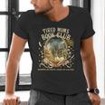 Tired Moms Book Club Cozy Night Coffee Reading Cat Men's V-Neck T-Shirt