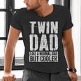 Twin Dad Shirt Men Dad Of Twins Fathers Day Men's V-Neck T-Shirt