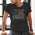 I Have Two Titles Dad & Bonus Dad I Rock Them Both Bonus Dad Men's V-Neck T-Shirt