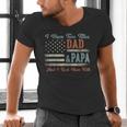 I Have Two Titles Dad & Papa I Rock Them Both Papa Men's V-Neck T-Shirt
