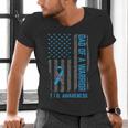 Type 1 Diabetes Awareness T1D Dad Of Warrior Type 1 Diabetic Men's V-Neck T-Shirt