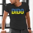 Ukrainian Dido Grandfather Dad Ukraine Flag Distressed Men's V-Neck T-Shirt Ukrainian Dido Grandfather Dad Ukraine Flag Distressed Men's V-Neck T-Shirt