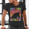 Unicorn Birthday Outfit Dad Unicorn Costume Bday Dad Unicorn Men's V-Neck T-Shirt