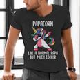 Unicorn Dad Girl Birthday Party Clothing Papacorn Men's V-Neck T-Shirt