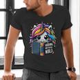 Unicorn Reading Book Reader Introvert Book Lover Humor Men's V-Neck T-Shirt Unicorn Reading Book Reader Introvert Book Lover Humor Men's V-Neck T-Shirt