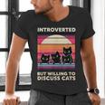 Unique Art For Introverted Cat Fans -Adults Cat Humorous Introvert Small Men's V-Neck T-Shirt