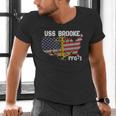 USS Brooke FFG-1 Frigate Veterans Day Son Father Grandpa Dad Men's V-Neck T-Shirt