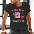 Valentines Day Book Read Your Heart Out Women Men Kids Men's V-Neck T-Shirt Valentines Day Book Read Your Heart Out Women Men Kids Men's V-Neck T-Shirt