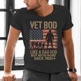 Vet Bod Like Dad Bod But With More Back Pain US Flag Veteran Men's V-Neck T-Shirt