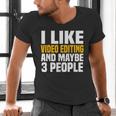 Video Editor Introvert Editing Production Filmmaking Job Men's V-Neck T-Shirt Video Editor Introvert Editing Production Filmmaking Job Men's V-Neck T-Shirt