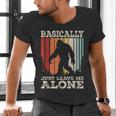 Vintage Basically Just Leave Me Alone Bigfoot Introverts Men's V-Neck T-Shirt