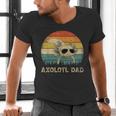 Vintage Axolotl Dad Axolotl Lovers Daddy Father's Day Men's V-Neck T-Shirt