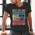 Vintage Best Cat Dad Ever Bump Fist Father's Day Cat Daddy Men's V-Neck T-Shirt Vintage Best Cat Dad Ever Bump Fist Father's Day Cat Daddy Men's V-Neck T-Shirt