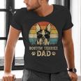 Vintage Boston Terrier Dad Dog Lovers Father's Day Tee Men's V-Neck T-Shirt Vintage Boston Terrier Dad Dog Lovers Father's Day Tee Men's V-Neck T-Shirt
