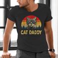 Vintage Cat Daddy Cat Lover Cat Dad Fathers Men's V-Neck T-Shirt