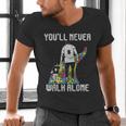 Vintage Father Son Family Autistic Kids Autism Awareness Dad Men's V-Neck T-Shirt