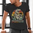 Vintage Fatherhood Is A Walk In The Park DadRex Dinosaur Men's V-Neck T-Shirt