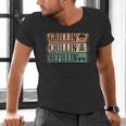 Vintage Grill Dad Grilling Chilling Refilling Men's V-Neck T-Shirt