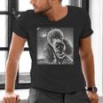 Vintage Poodle Selfie With UFO Alien Photobooth Dog Mom Dad Men's V-Neck T-Shirt