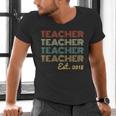 Vintage Teacher Established 2018 Graduation Men Men's V-Neck T-Shirt